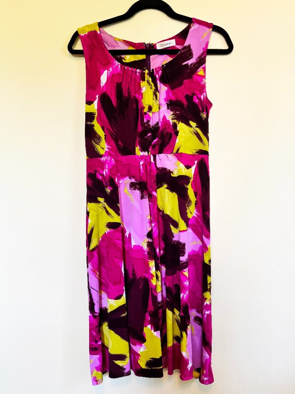 Calvin Klein Colorful Jersy Knit Sleeveless Midi Dress. Size M
